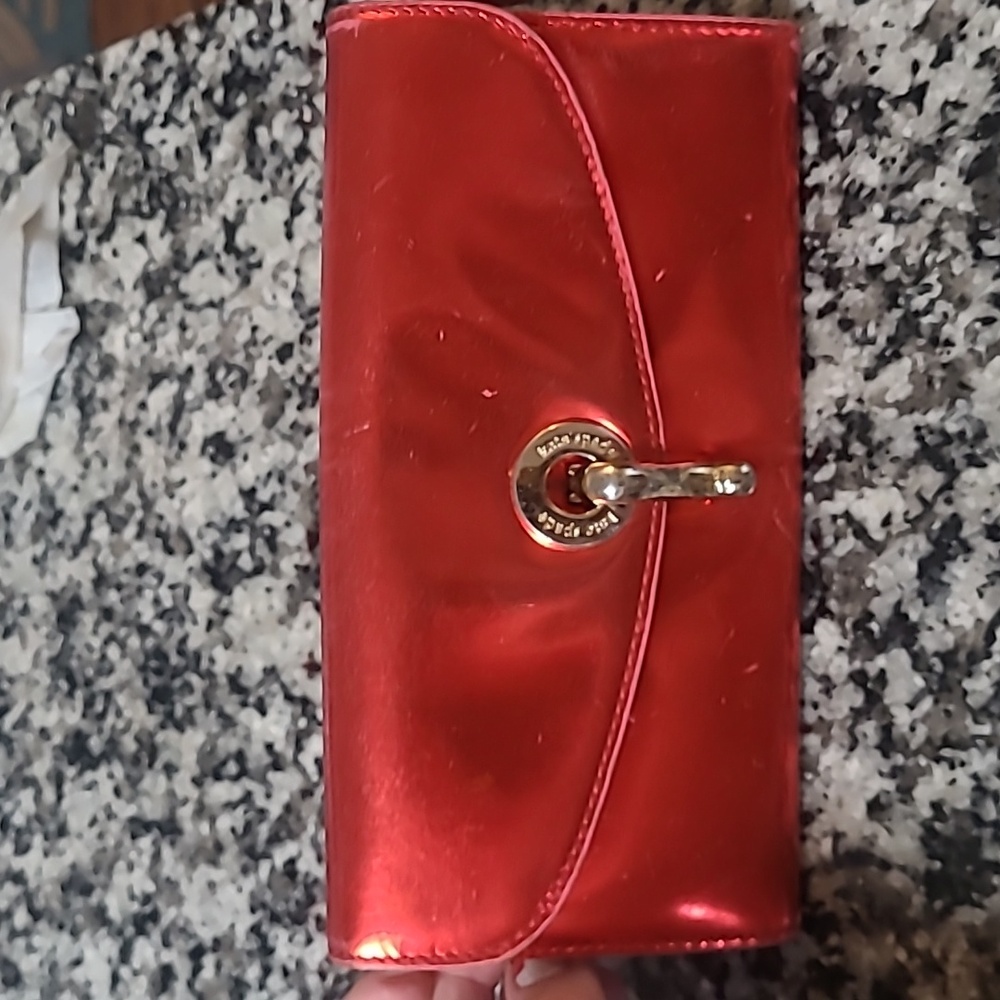 Red metallic Kate Spade wallet